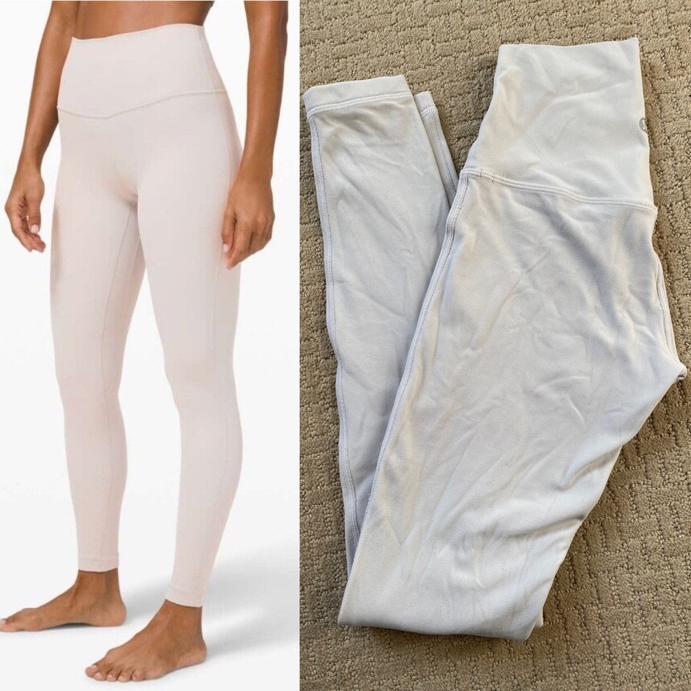 Lululemon EUC size 2 align 28" light purple gray lined